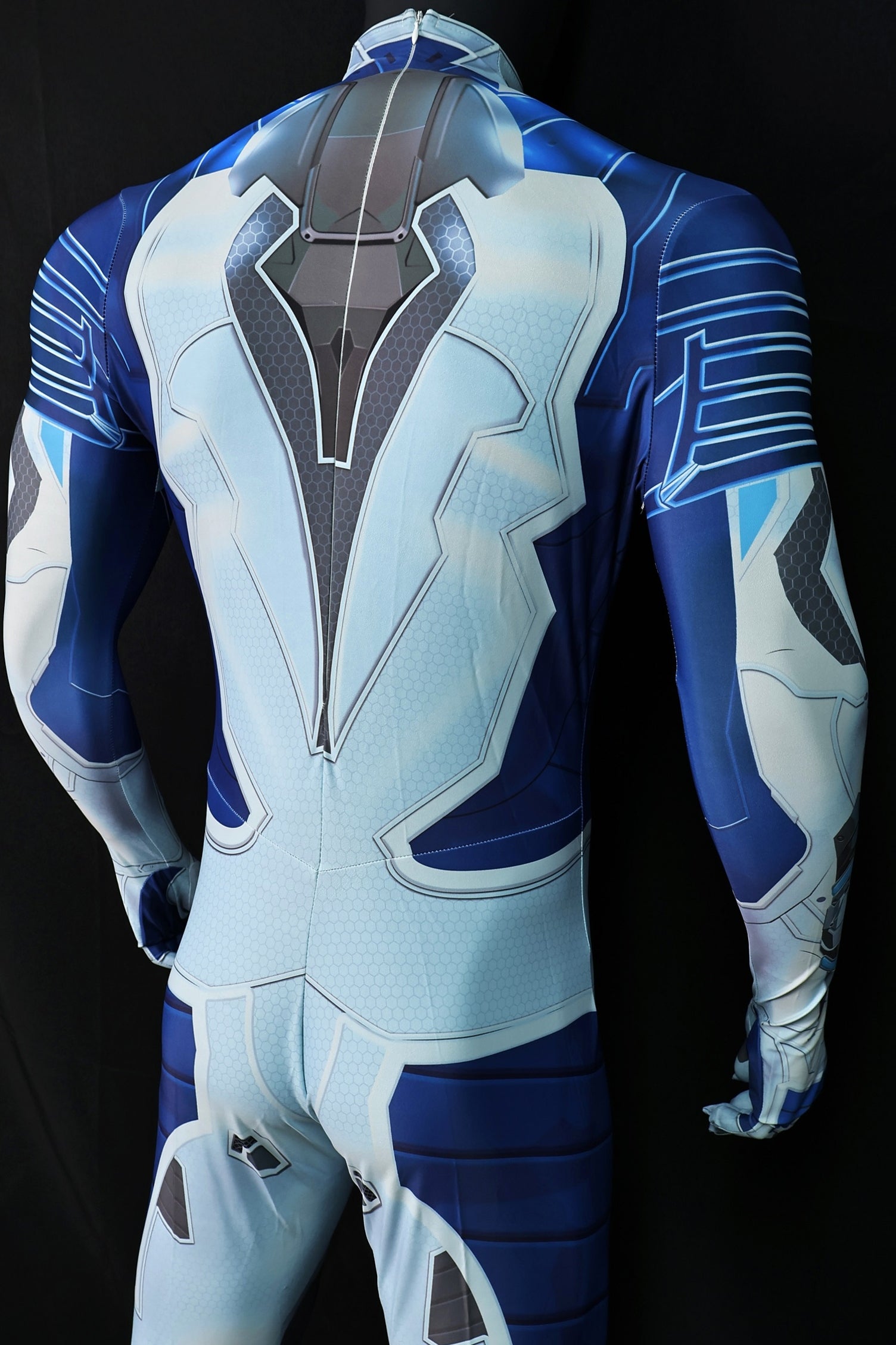 Personalized Rivals Sci-Fi Quartet Suit for Men - Custom Blue & White Hero Bodysuit