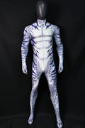 Custom Cosplay Commission Bodysuit for Snow Leopard Men - White Purple Outfit