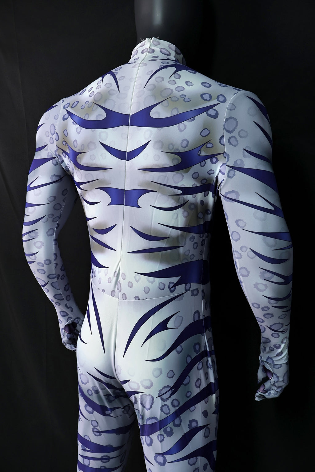 Custom Cosplay Commission Bodysuit for Snow Leopard Men - White Purple Outfit