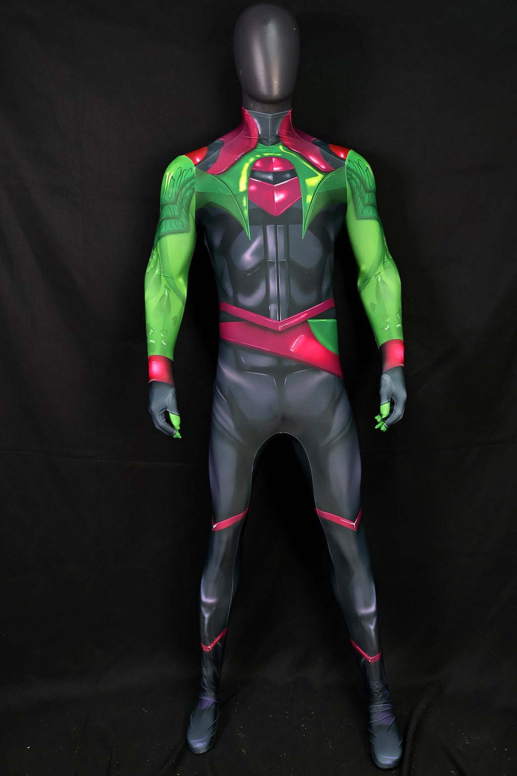 Custom Cosplay Bodysuit for Hulkling Men - Personalized Green Black Outfit
