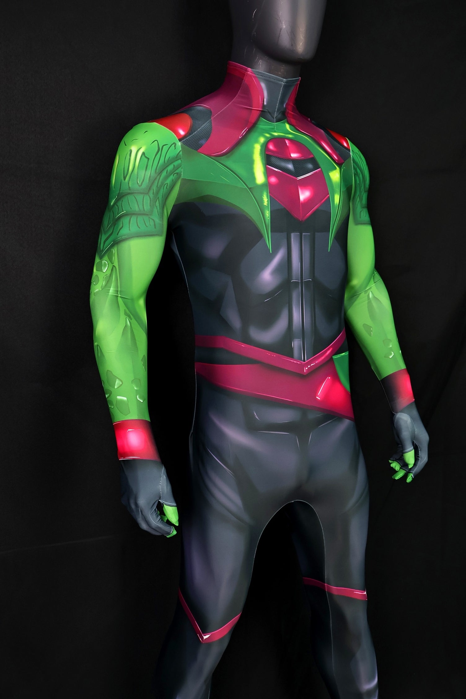 Custom Cosplay Bodysuit for Hulkling Men - Personalized Green Black Outfit