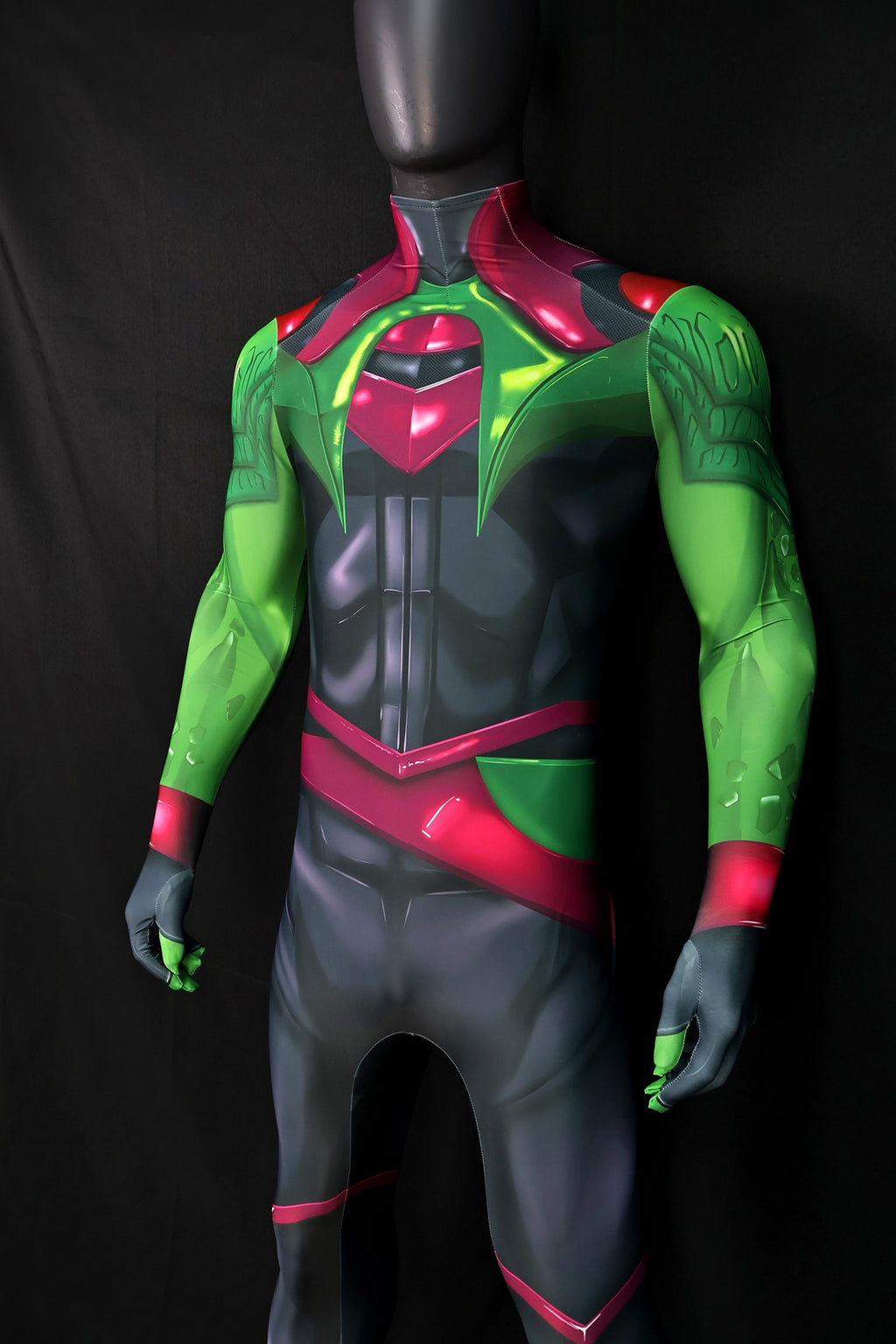 Custom Cosplay Bodysuit for Hulkling Men - Personalized Green Black Outfit