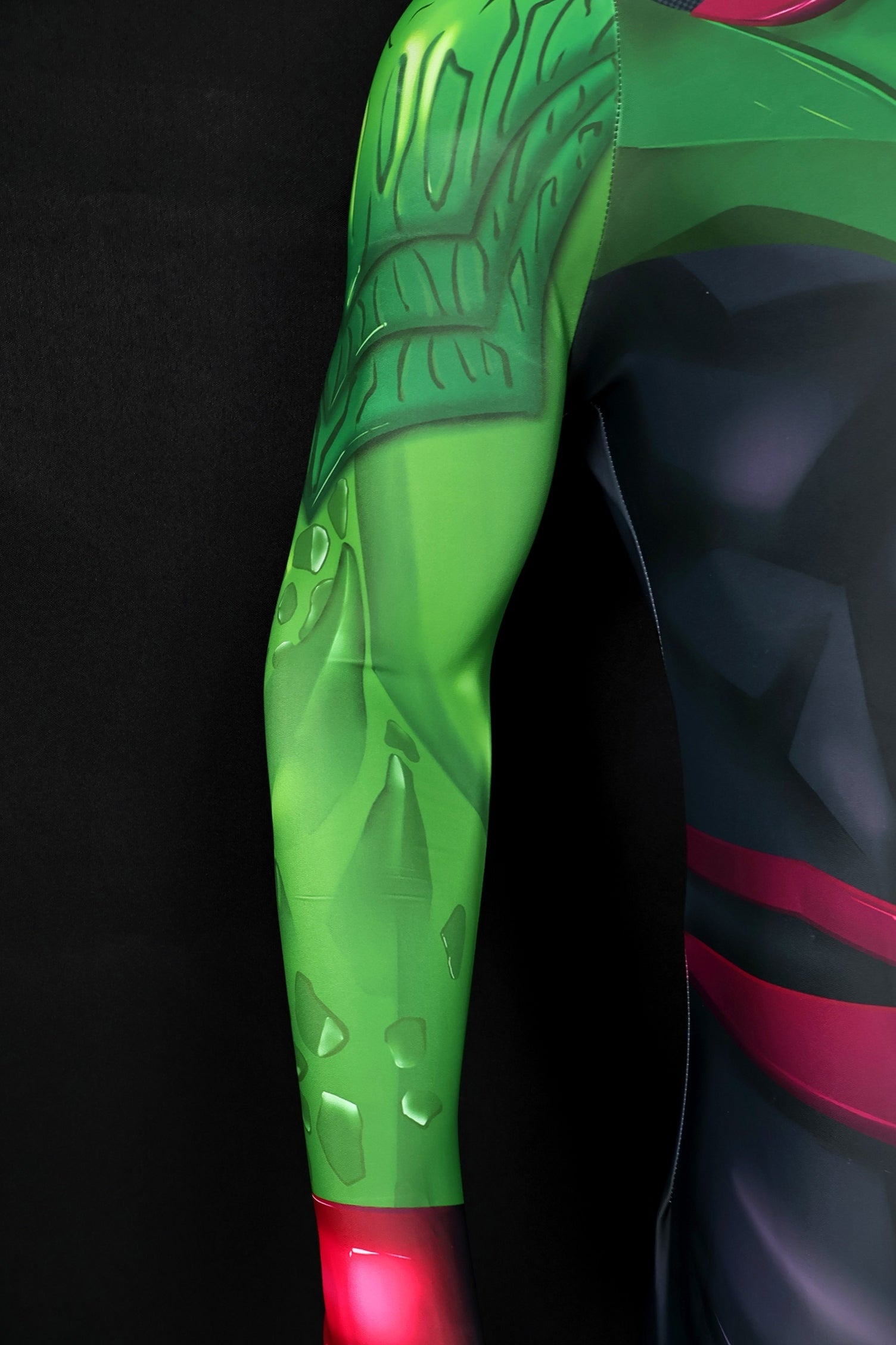 Custom Cosplay Bodysuit for Hulkling Men - Personalized Green Black Outfit