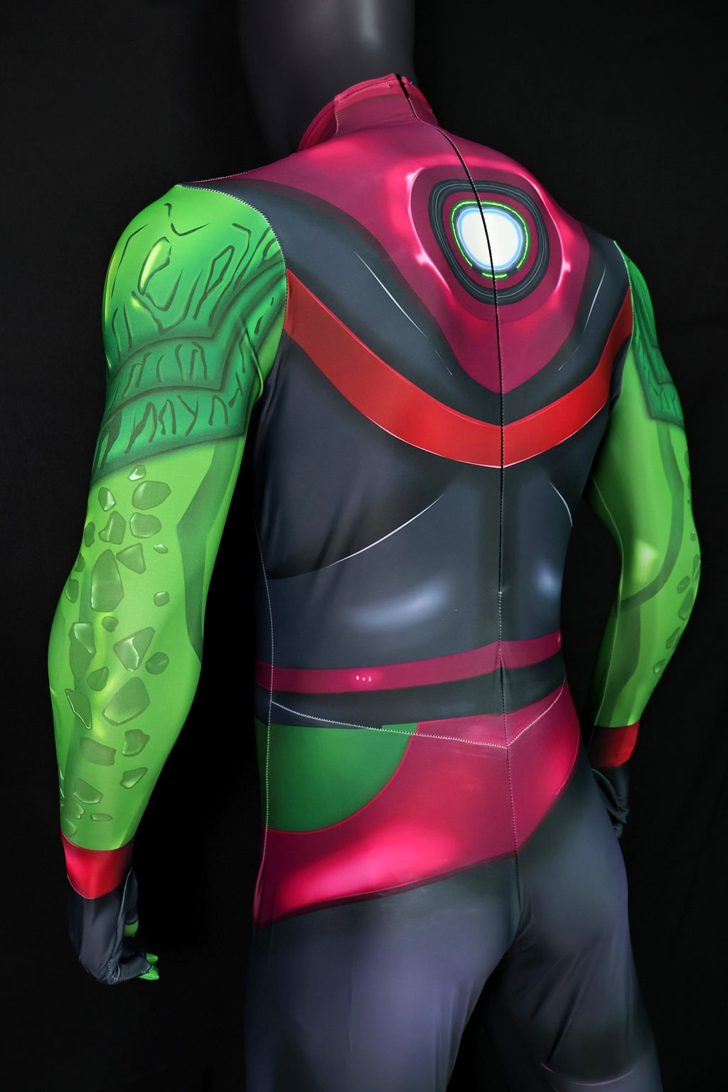Custom Cosplay Bodysuit for Hulkling Men - Personalized Green Black Outfit