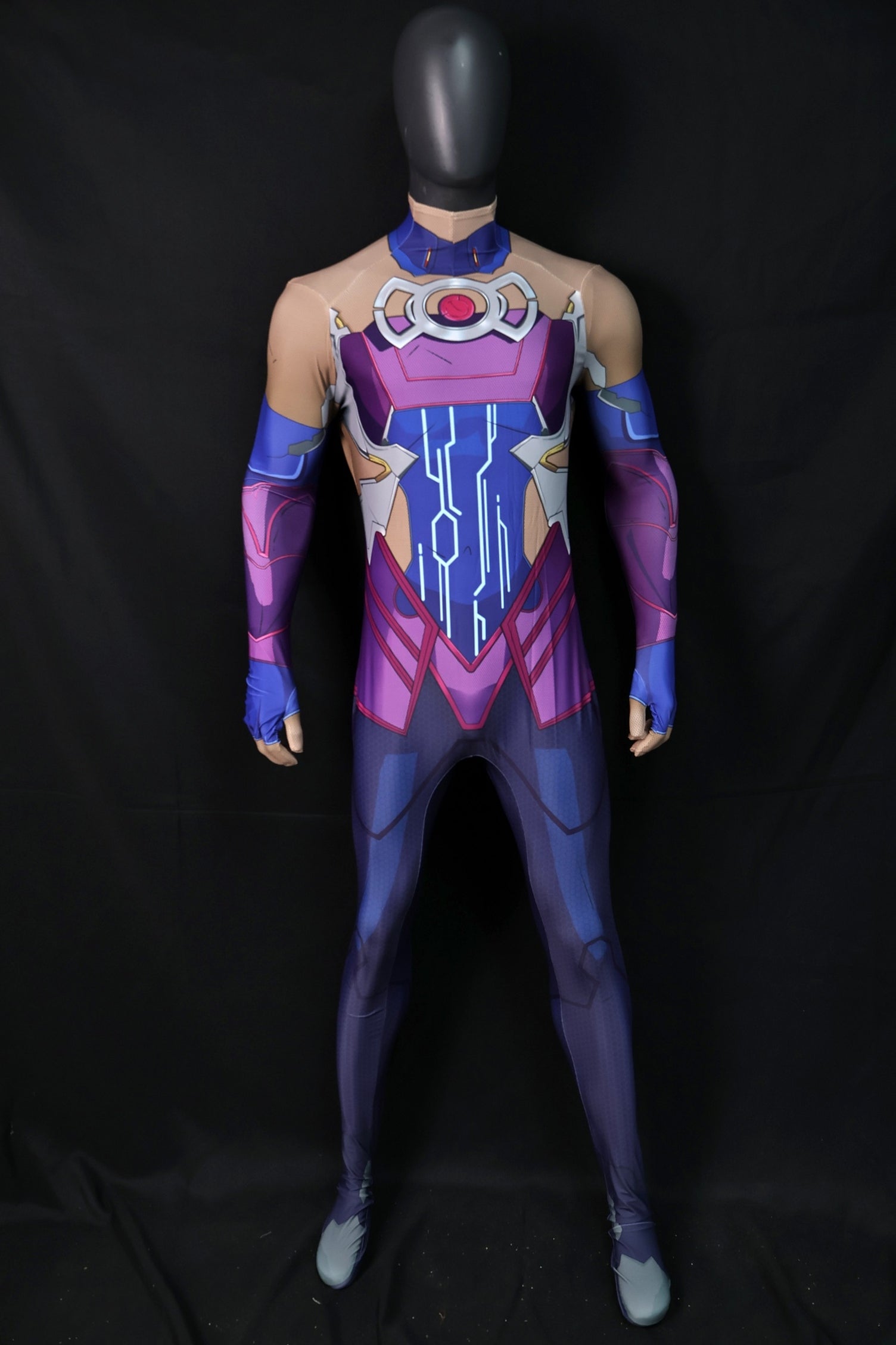 Custom Cosplay Bodysuit for Galacta Rivals Men - Personalized Purple Outfit