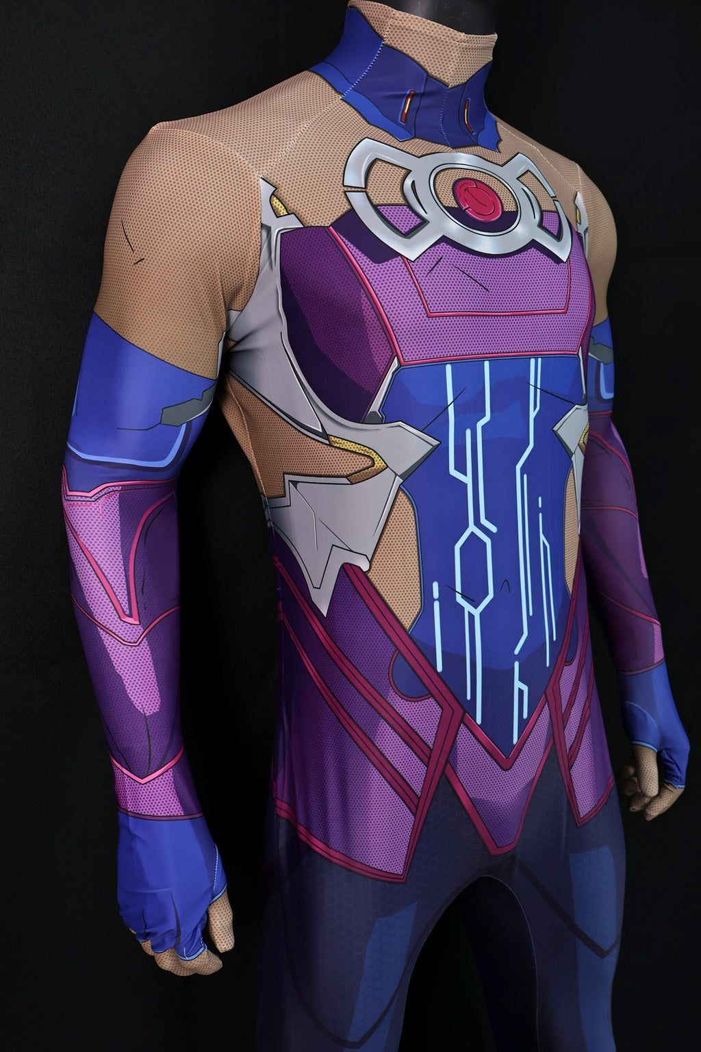 Custom Cosplay Bodysuit for Galacta Rivals Men - Personalized Purple Outfit