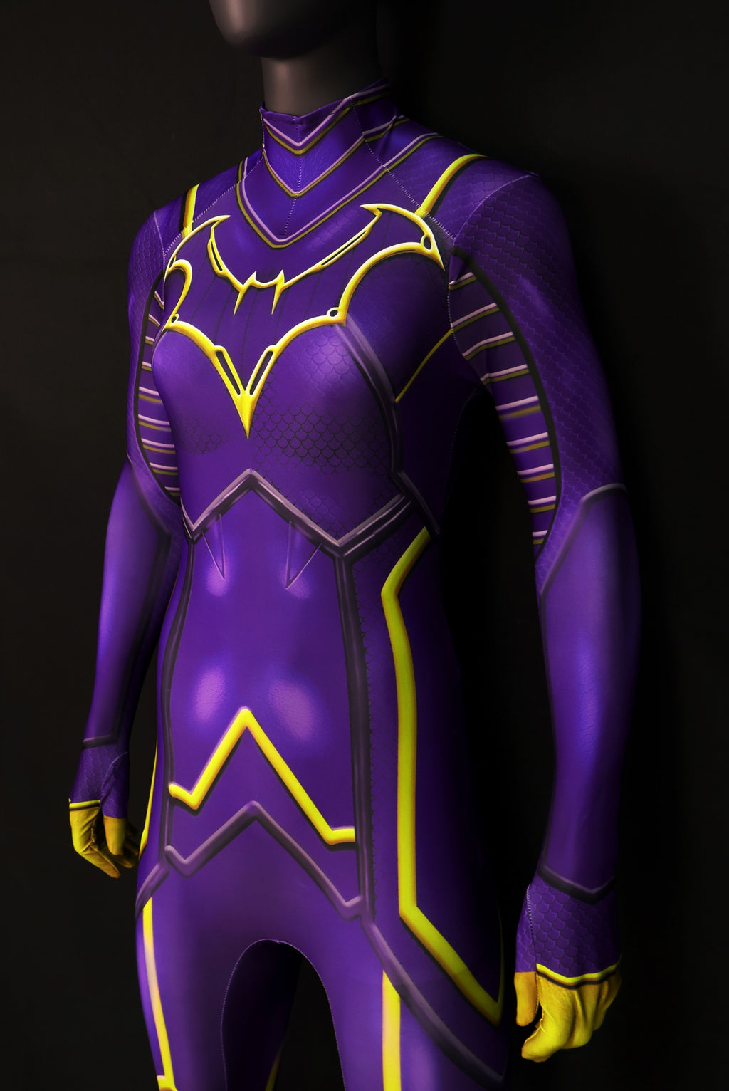 Cosplay Custom Tailored Women Batgirl Purple Yellow Suit
