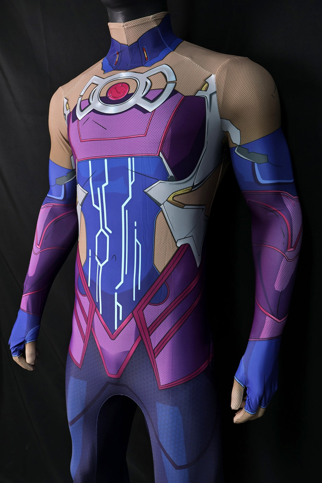 Custom Cosplay Bodysuit for Galacta Rivals Men - Personalized Purple Outfit