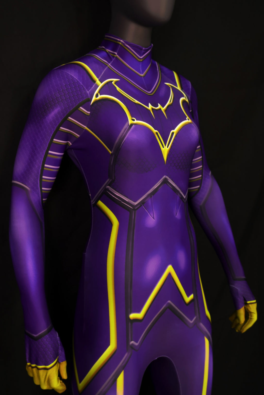 Cosplay Custom Tailored Women Batgirl Purple Yellow Suit