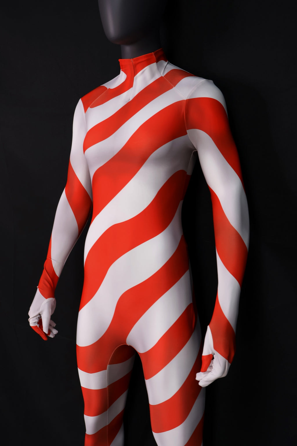Custom Commission Cosplay Jumpsuit Candy Cane Red White Striped Women