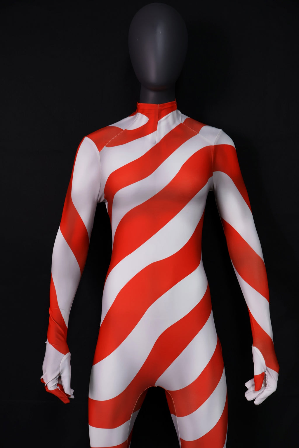 Custom Commission Cosplay Jumpsuit Candy Cane Red White Striped Women