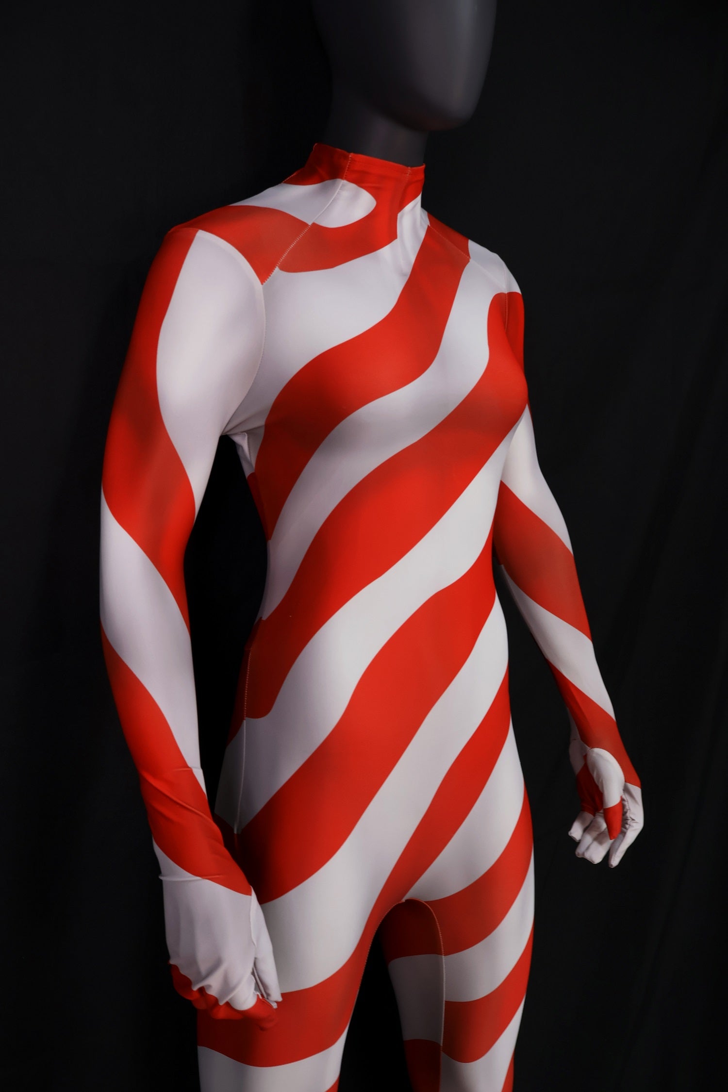Custom Commission Cosplay Jumpsuit Candy Cane Red White Striped Women