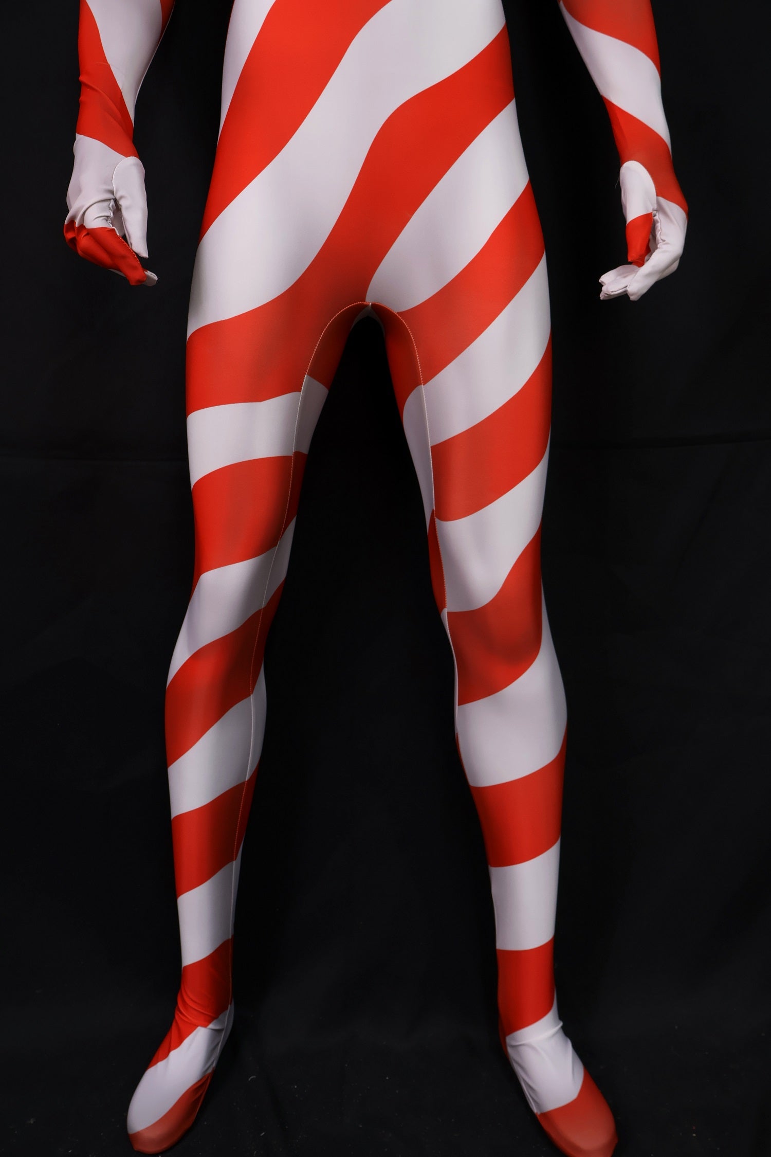 Custom Commission Cosplay Jumpsuit Candy Cane Red White Striped Women