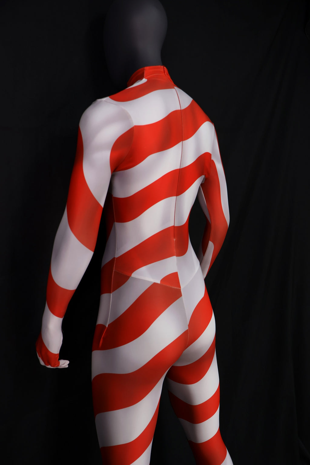 Custom Commission Cosplay Jumpsuit Candy Cane Red White Striped Women