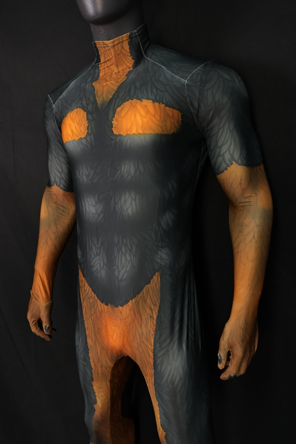 Custom Cosplay Commission Bodysuit for Toon Doberman Men - Black Orange Suit