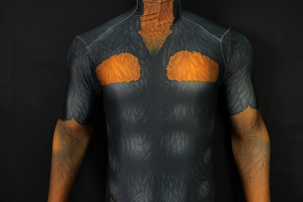 Custom Cosplay Commission Bodysuit for Toon Doberman Men - Black Orange Suit