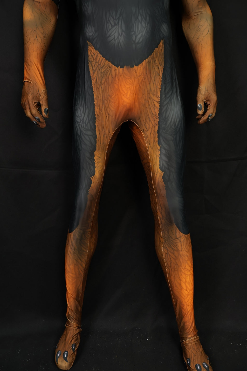 Custom Cosplay Commission Bodysuit for Toon Doberman Men - Black Orange Suit
