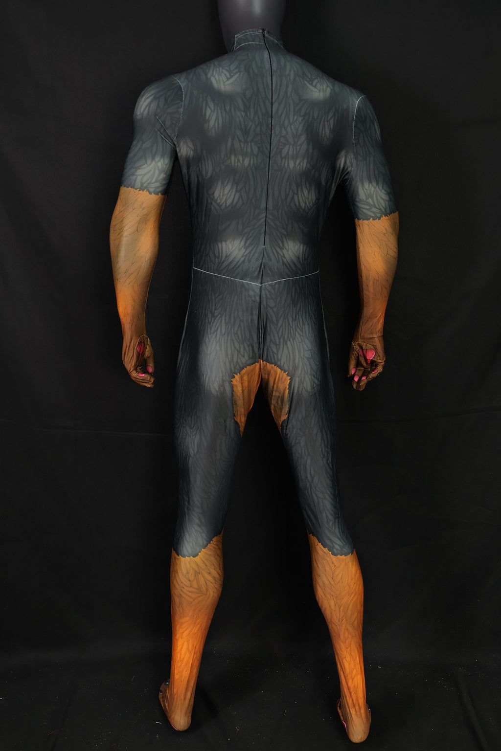 Custom Cosplay Commission Bodysuit for Toon Doberman Men - Black Orange Suit