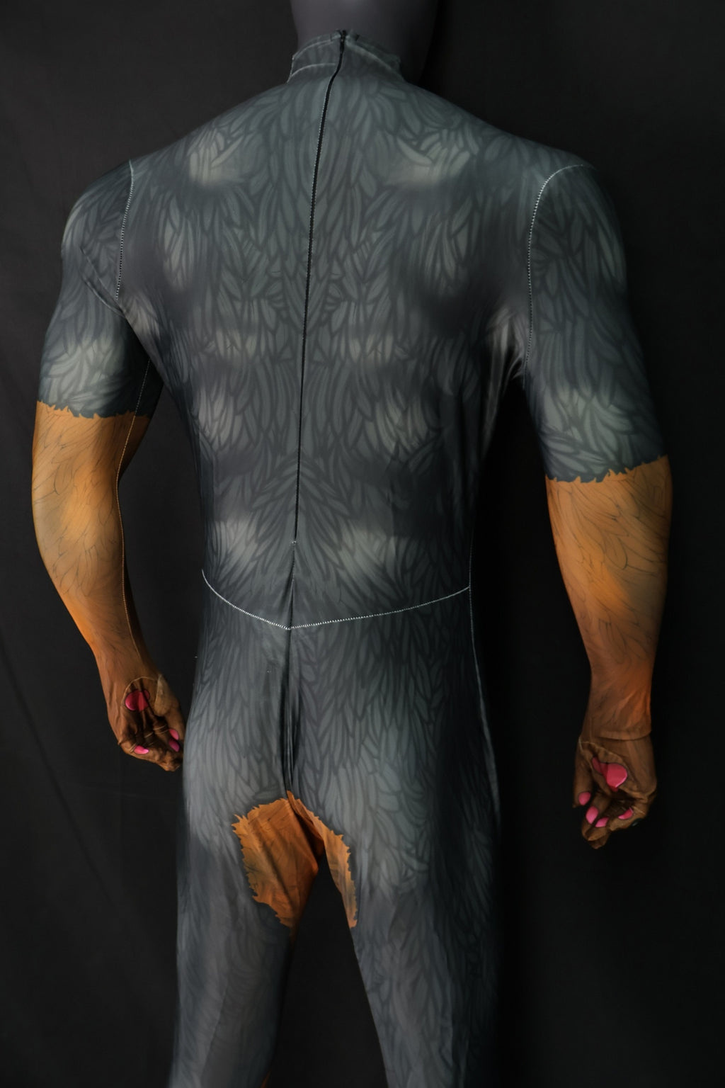 Custom Cosplay Commission Bodysuit for Toon Doberman Men - Black Orange Suit