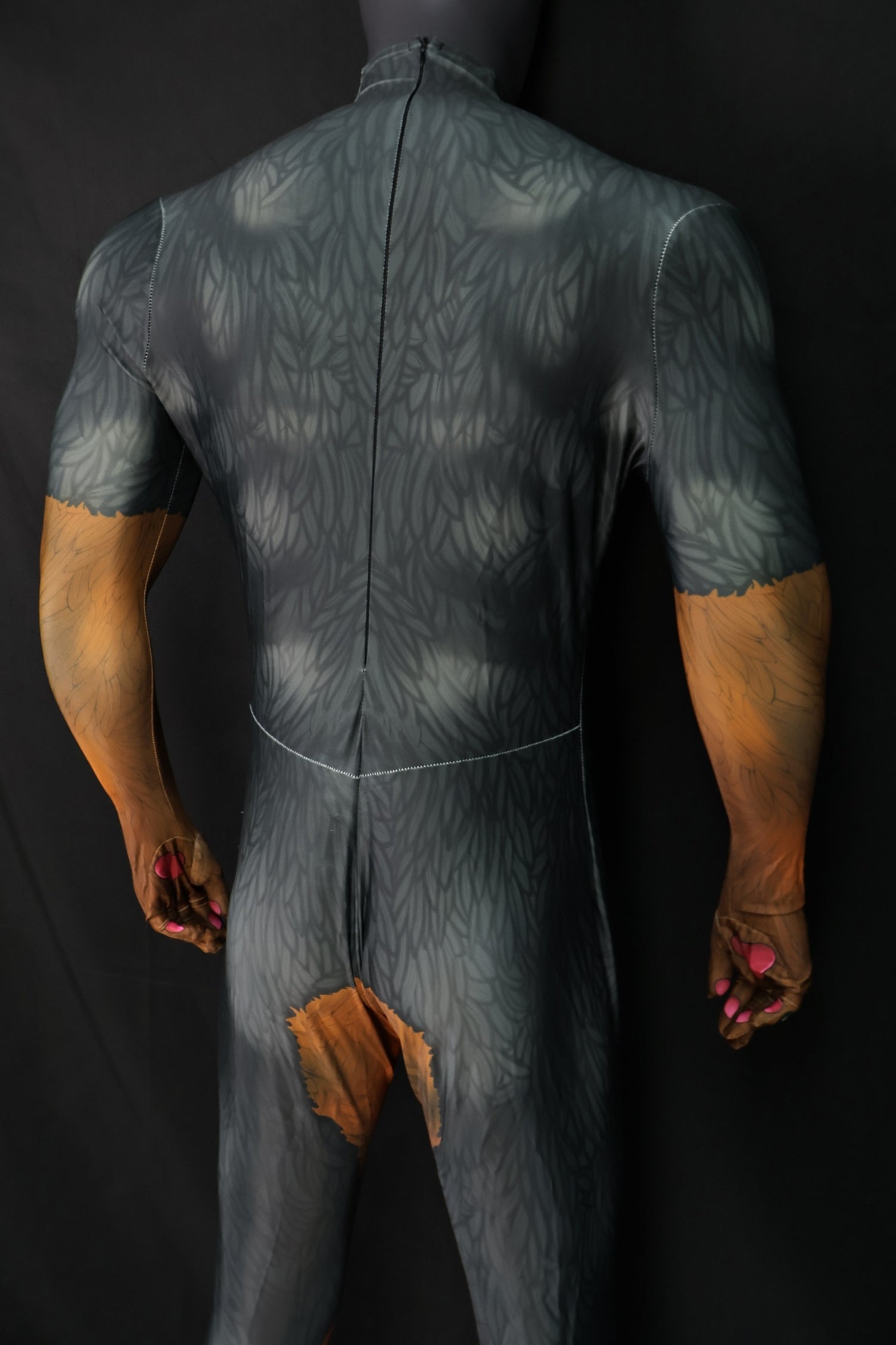 Custom Cosplay Commission Bodysuit for Toon Doberman Men - Black Orange Suit