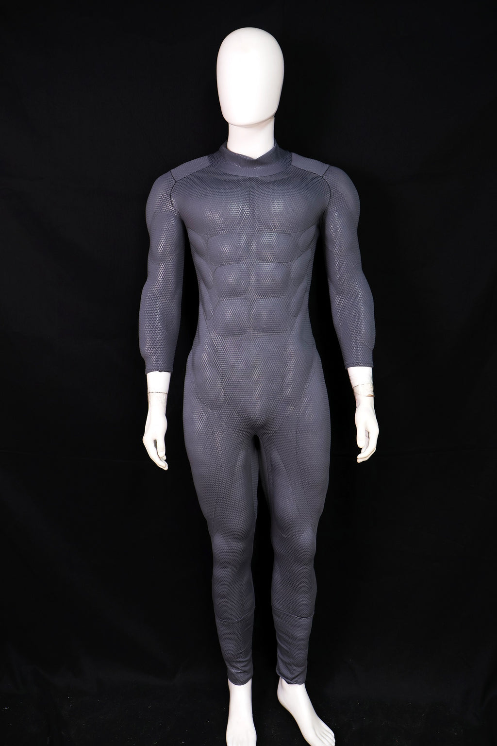 Personalized Grey Screen Printed Muscle Attire - Custom Lycra Cosplay