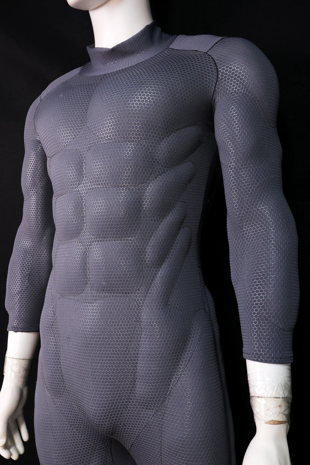 Personalized Grey Screen Printed Muscle Attire - Custom Lycra Cosplay