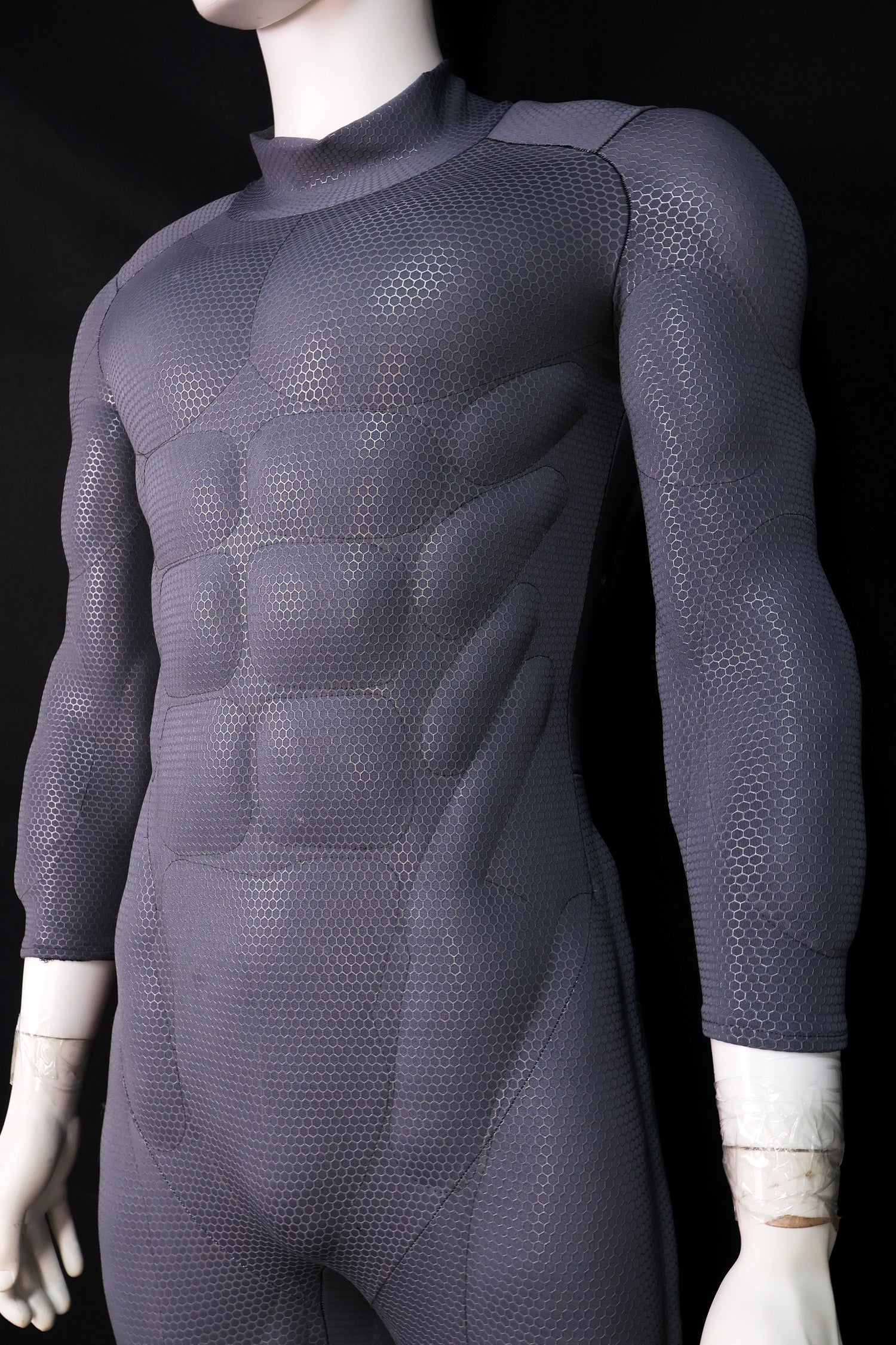 Personalized Grey Screen Printed Muscle Attire - Custom Lycra Cosplay