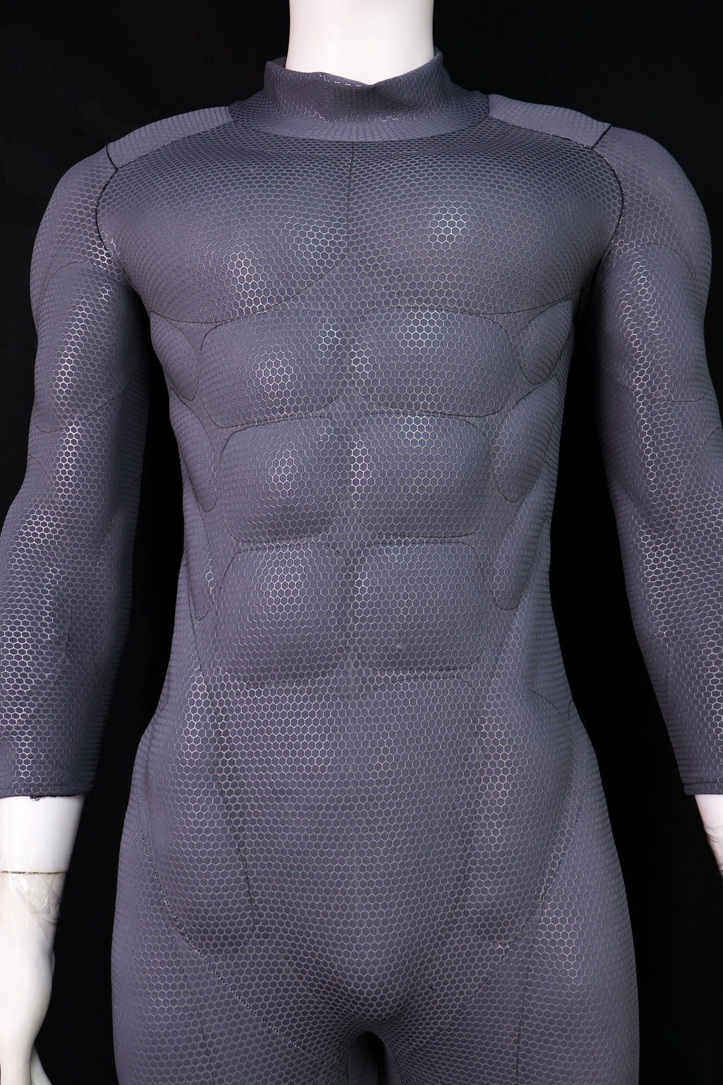 Personalized Grey Screen Printed Muscle Attire - Custom Lycra Cosplay