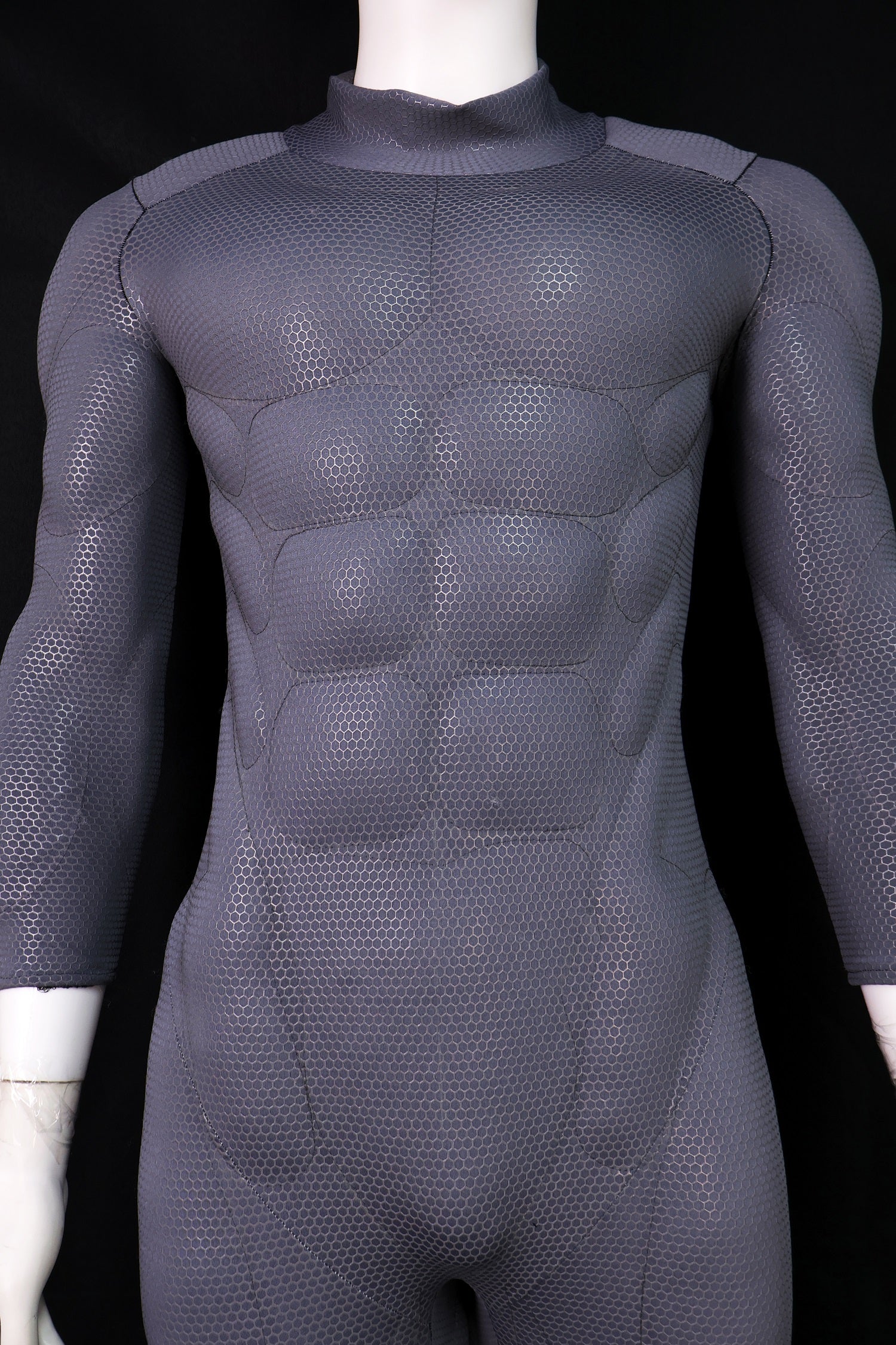 Personalized Grey Screen Printed Muscle Attire - Custom Lycra Cosplay
