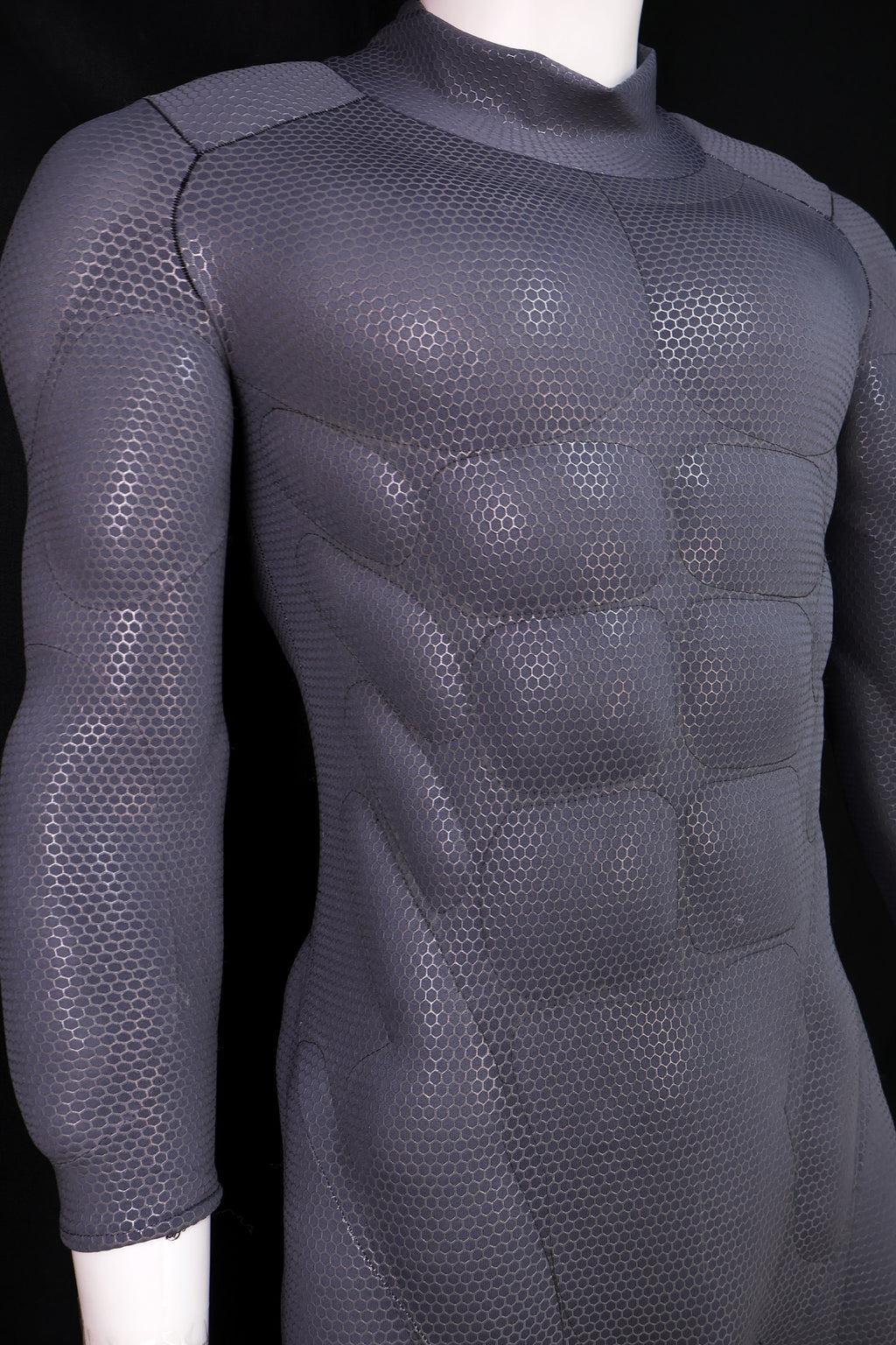 Personalized Grey Screen Printed Muscle Attire - Custom Lycra Cosplay