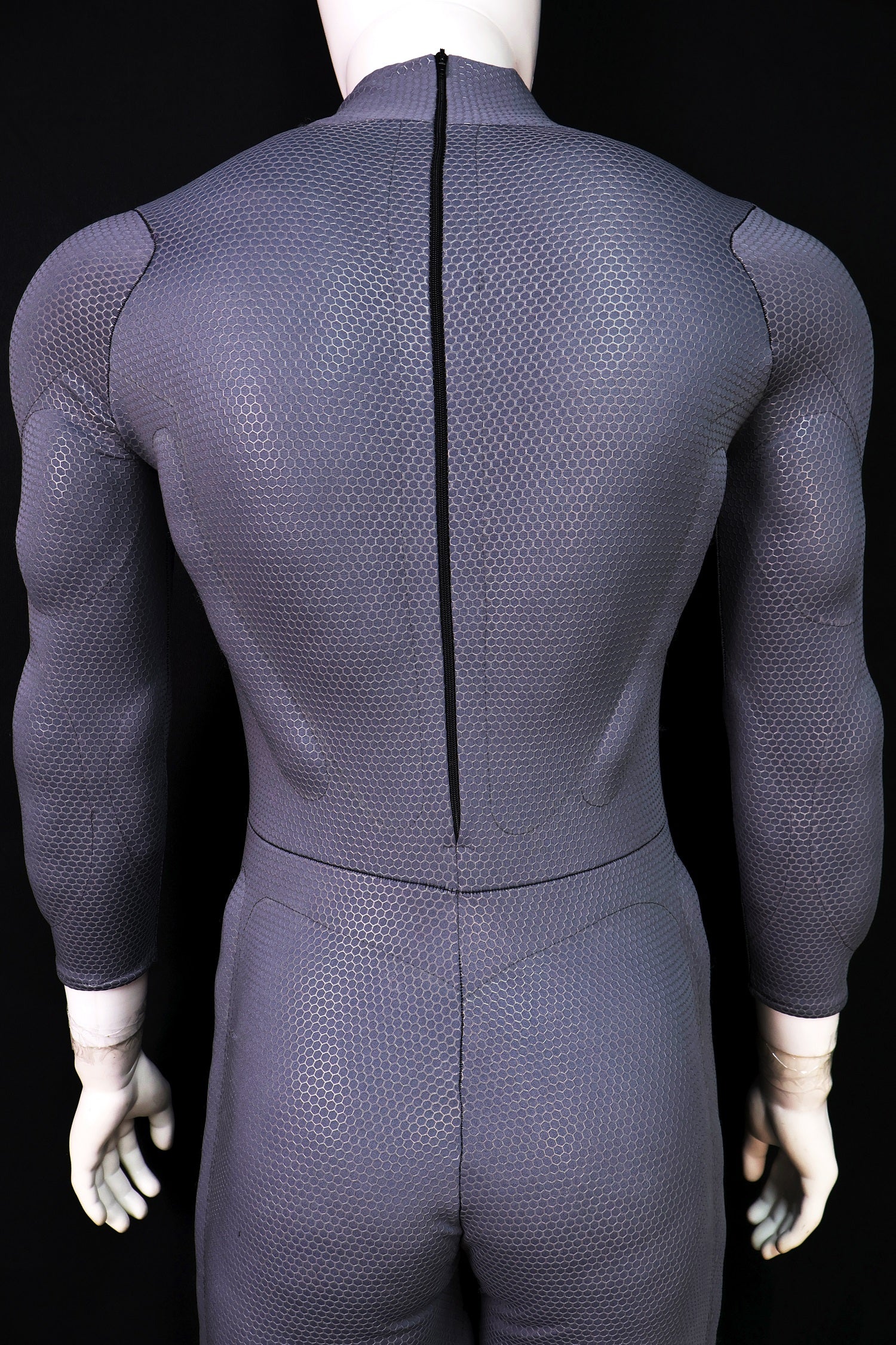 Personalized Grey Screen Printed Muscle Attire - Custom Lycra Cosplay