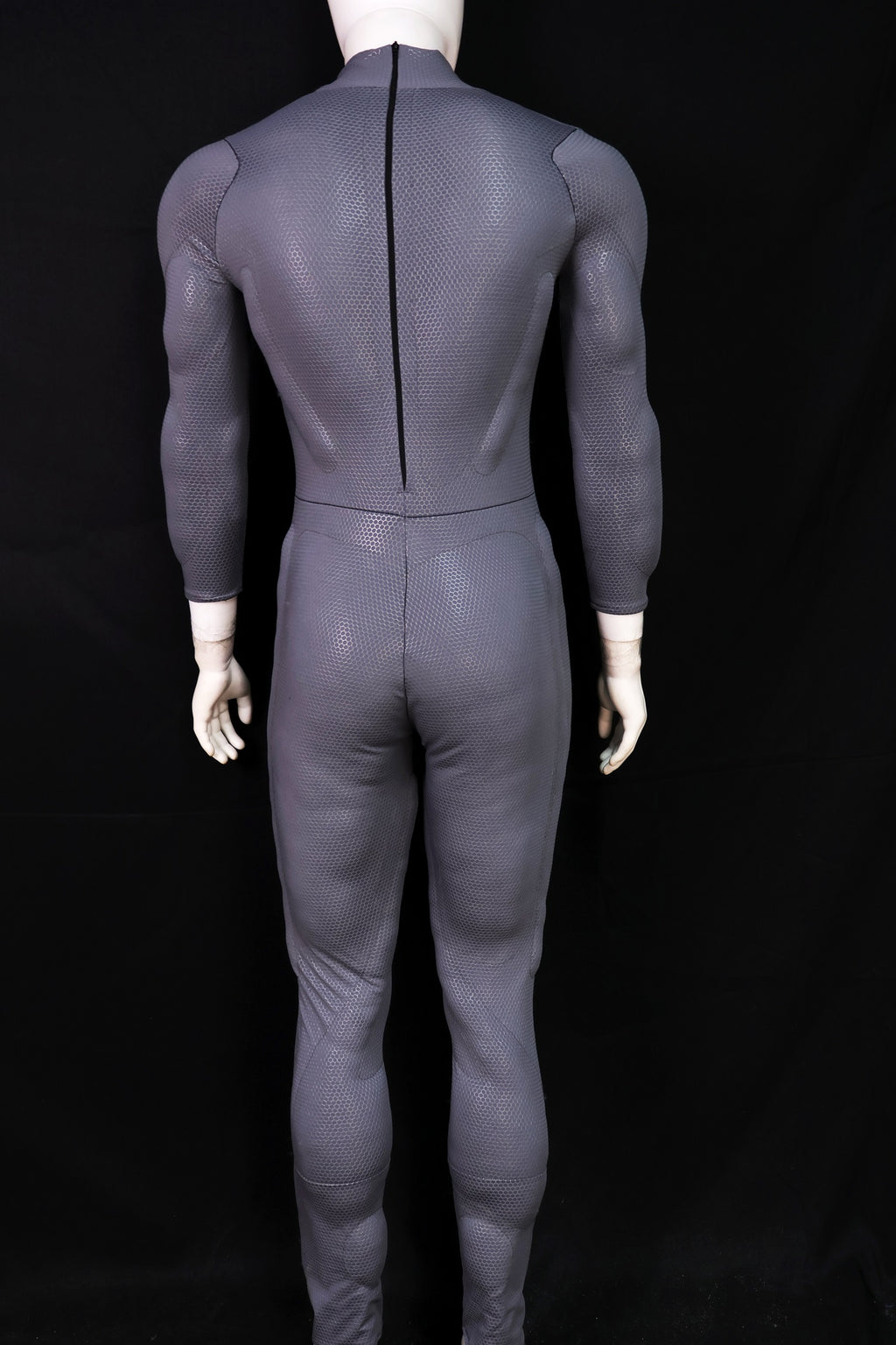 Personalized Grey Screen Printed Muscle Attire - Custom Lycra Cosplay