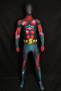 Custom Cosplay Commission Bodysuit for Snowflake Hero Men - Red Green Suit