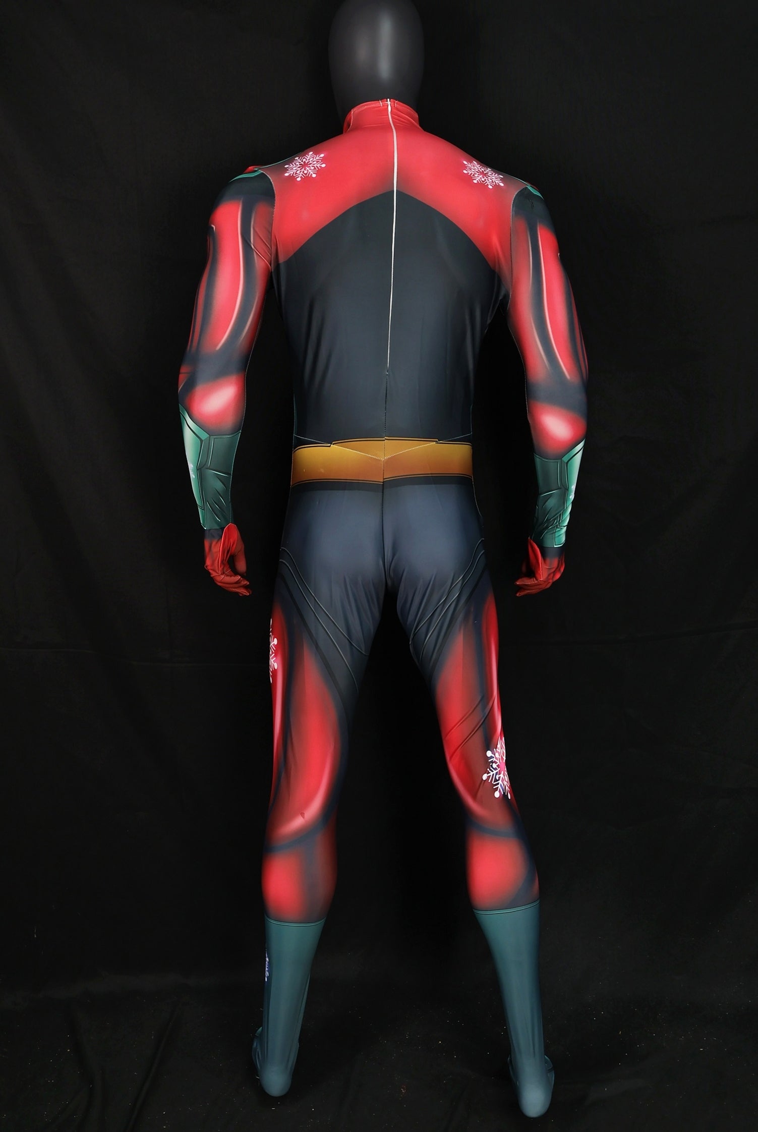 Custom Cosplay Commission Bodysuit for Snowflake Hero Men - Red Green Suit