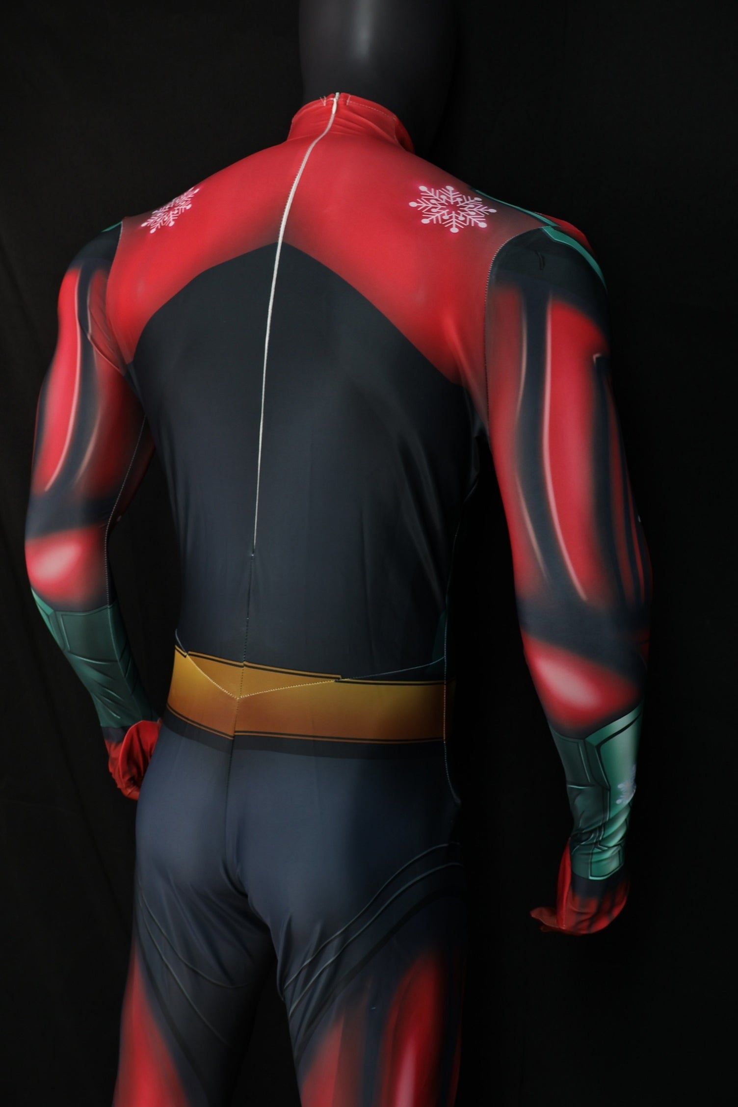Custom Cosplay Commission Bodysuit for Snowflake Hero Men - Red Green Suit
