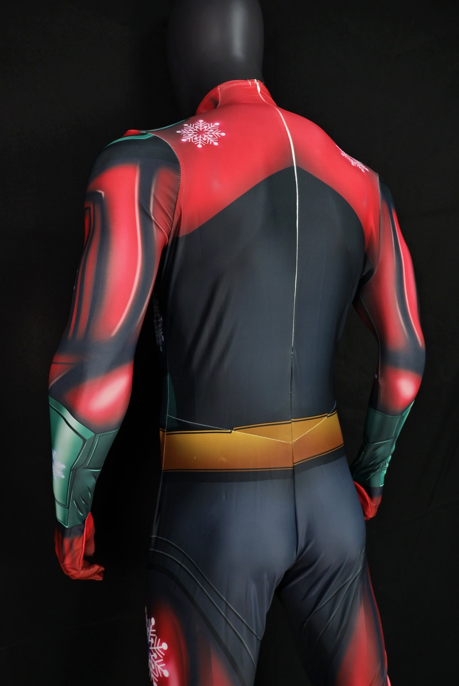 Custom Cosplay Commission Bodysuit for Snowflake Hero Men - Red Green Suit