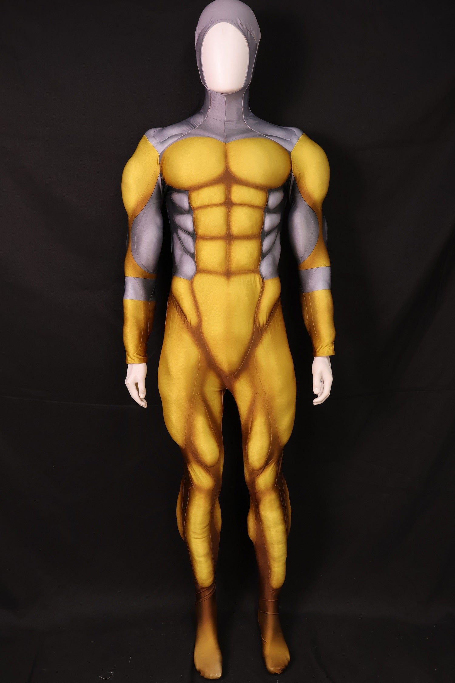 A0302 Custom Anime Gold Muscle Chassis - Personalized Lycra Clothing