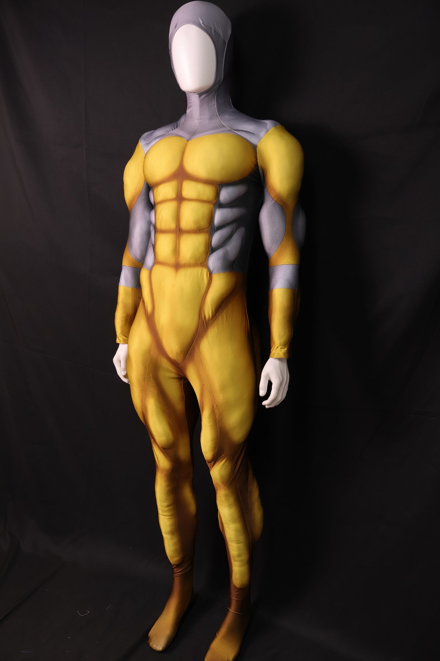 A0302 Custom Anime Gold Muscle Chassis - Personalized Lycra Clothing