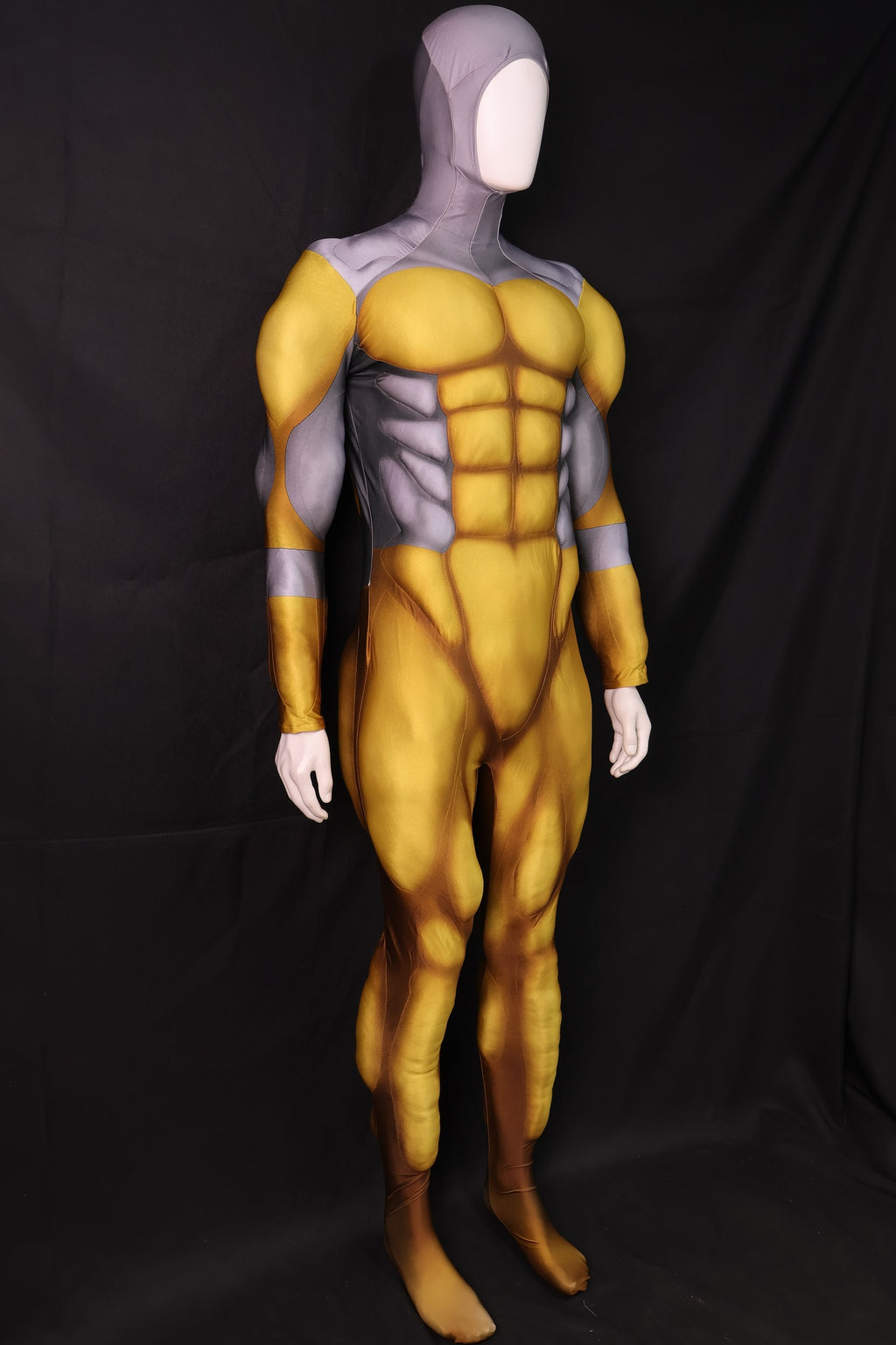 A0302 Custom Anime Gold Muscle Chassis - Personalized Lycra Clothing