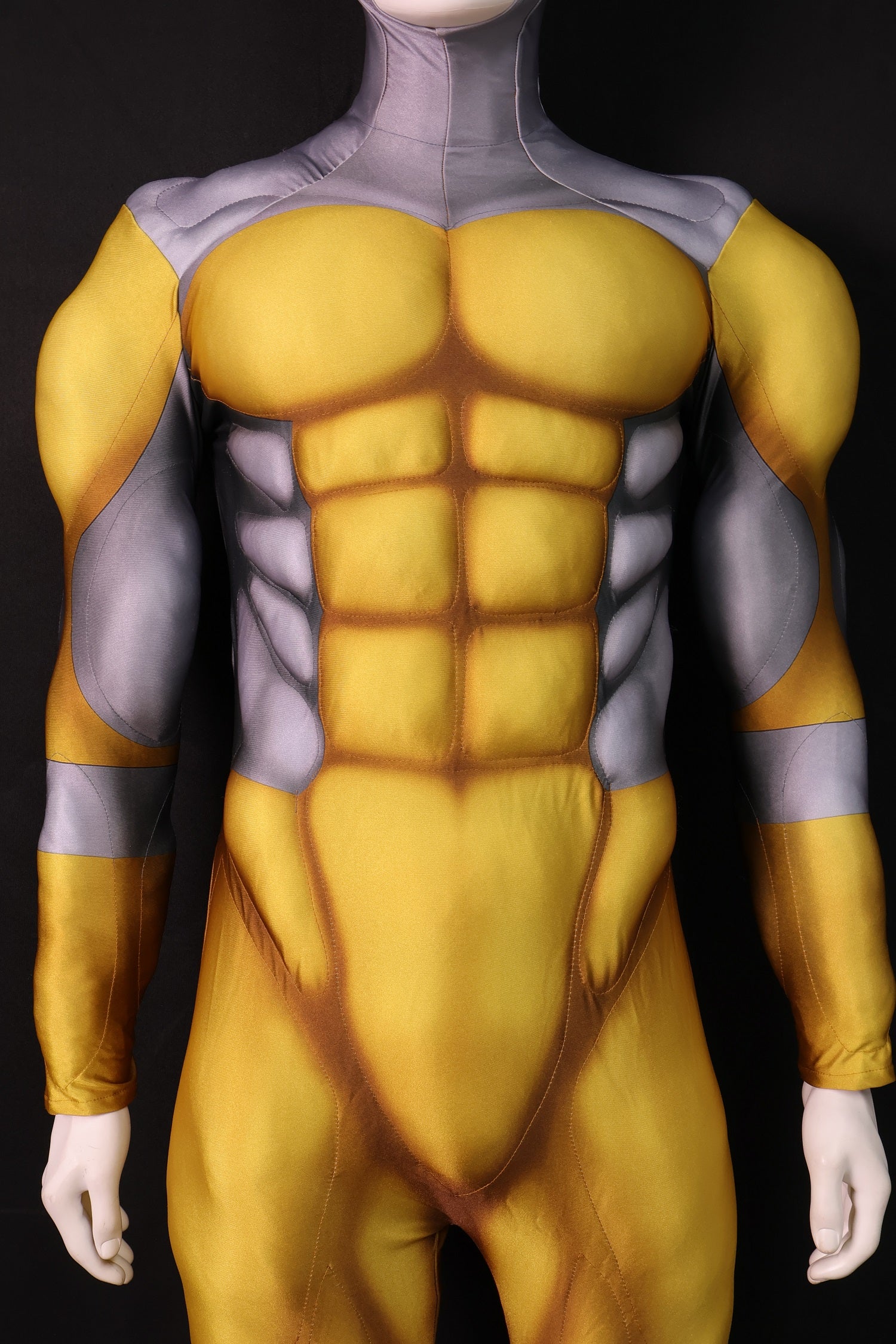 A0302 Custom Anime Gold Muscle Chassis - Personalized Lycra Clothing