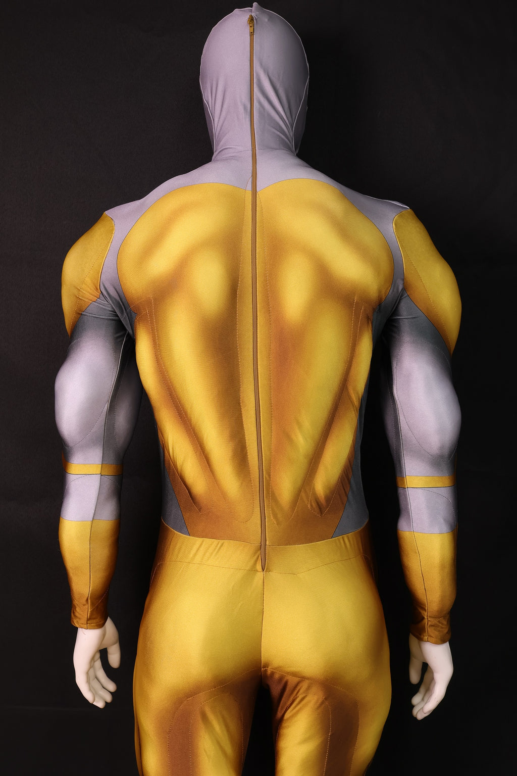 A0302 Custom Anime Gold Muscle Chassis - Personalized Lycra Clothing