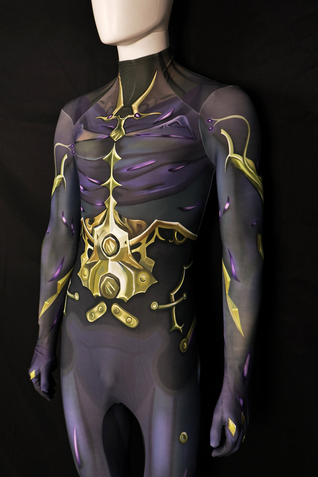 Custom Cosplay Commission Bodysuit for Cyborg Inventor Men - Purple Suit