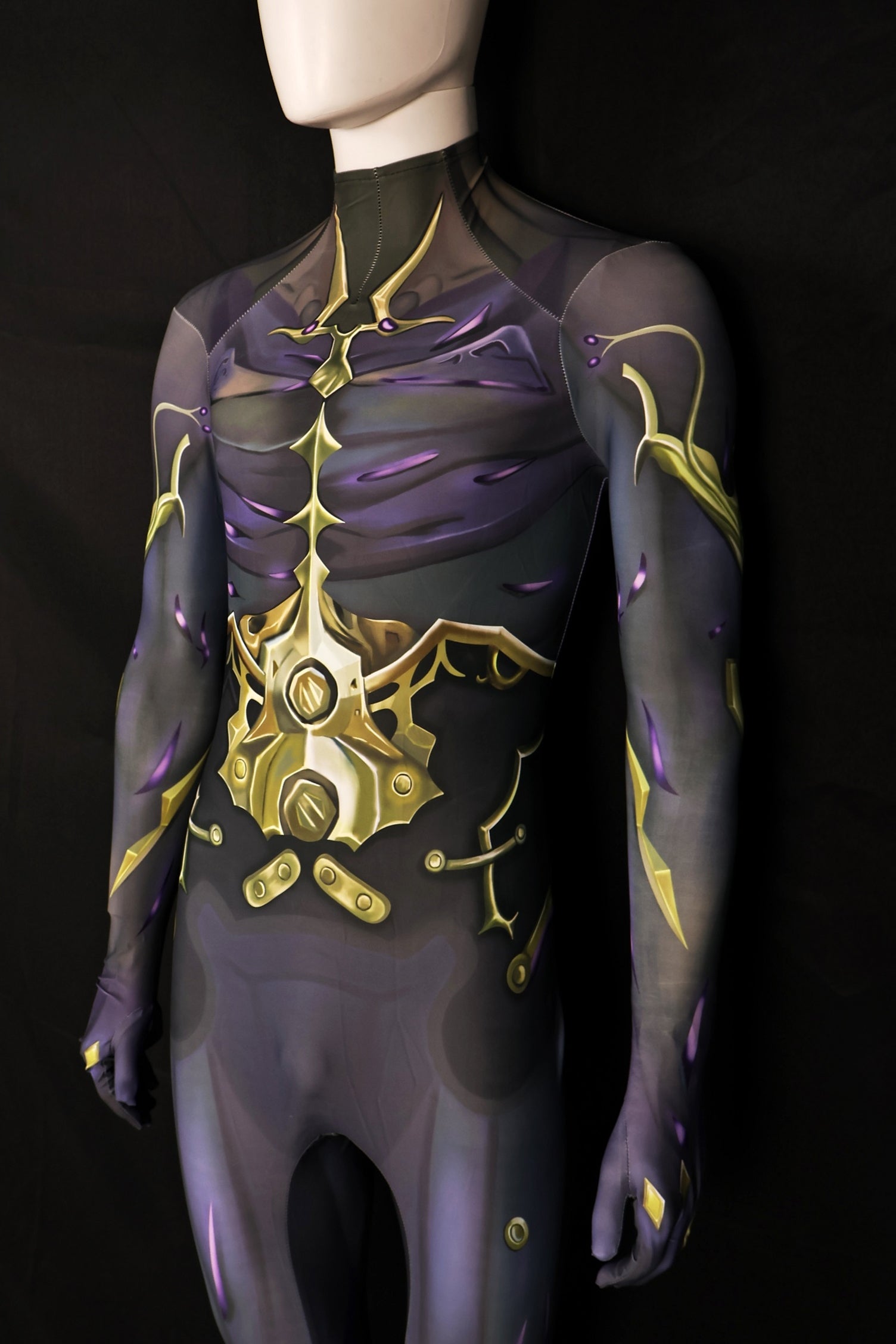 Custom Cosplay Commission Bodysuit for Cyborg Inventor Men - Purple Suit