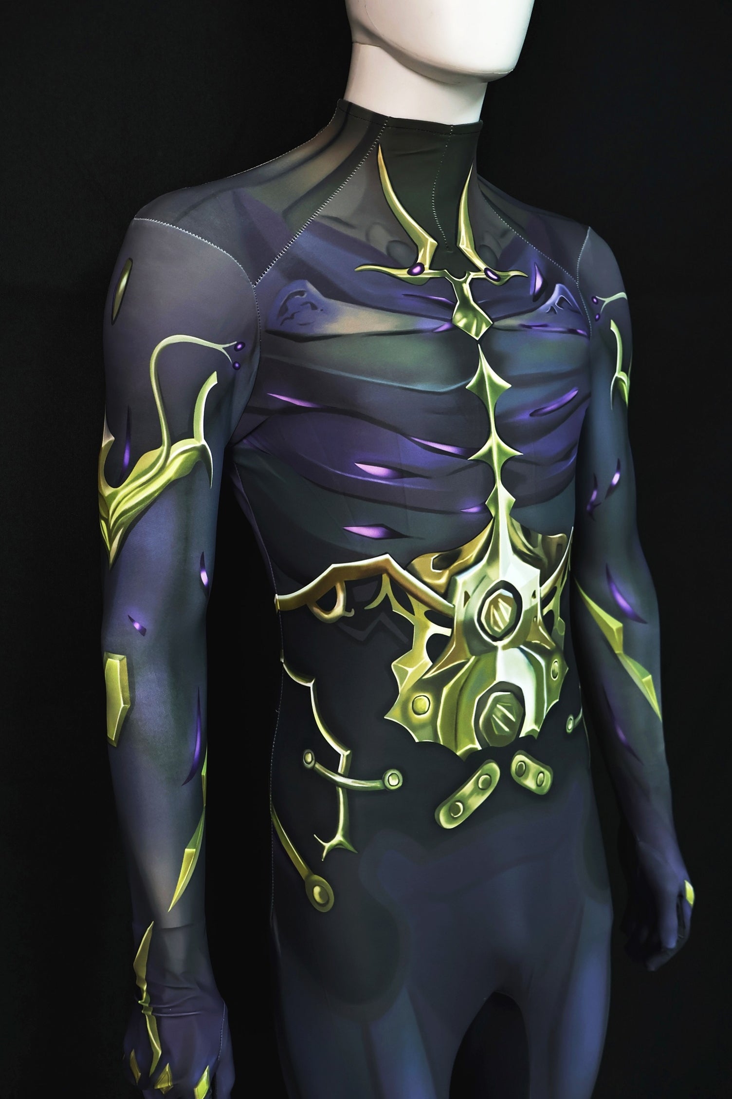Custom Cosplay Commission Bodysuit for Cyborg Inventor Men - Purple Suit
