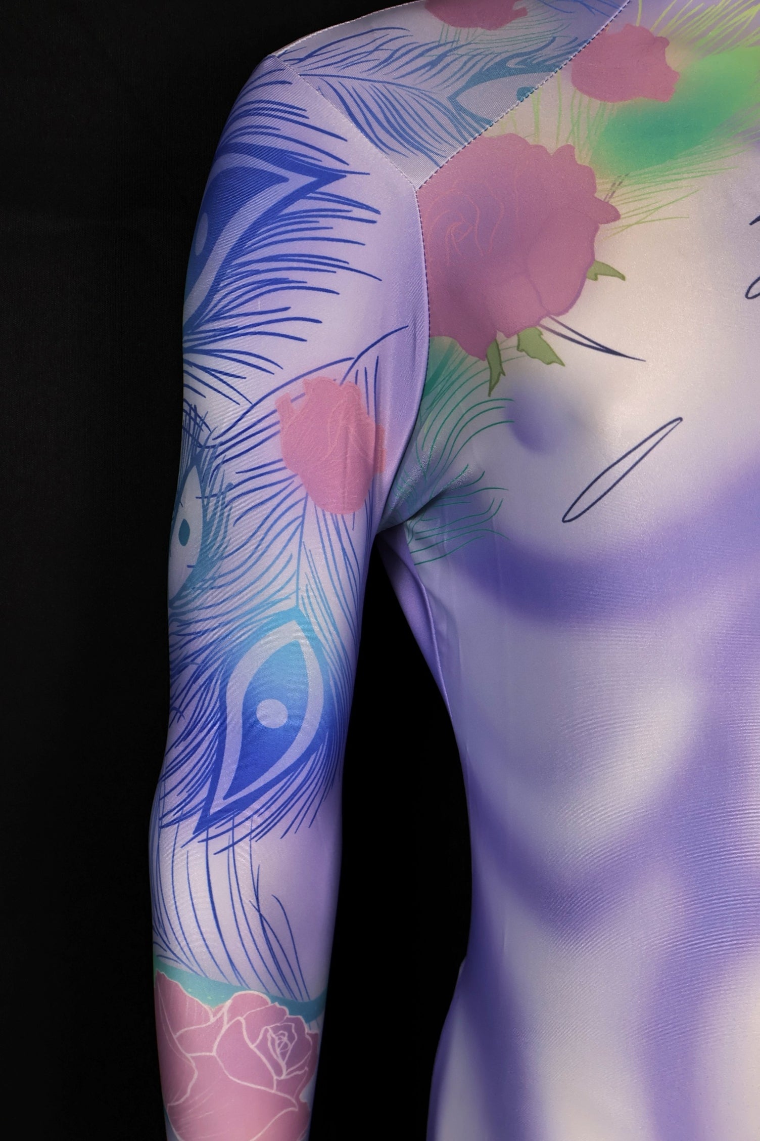 Personalized Cosplay Outfit Graffiti Muscle Suit Purple Men Custom