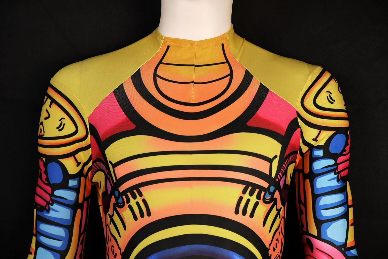 Custom Cosplay Commission Bodysuit for Retro Mecha Bot Men - Yellow Suit