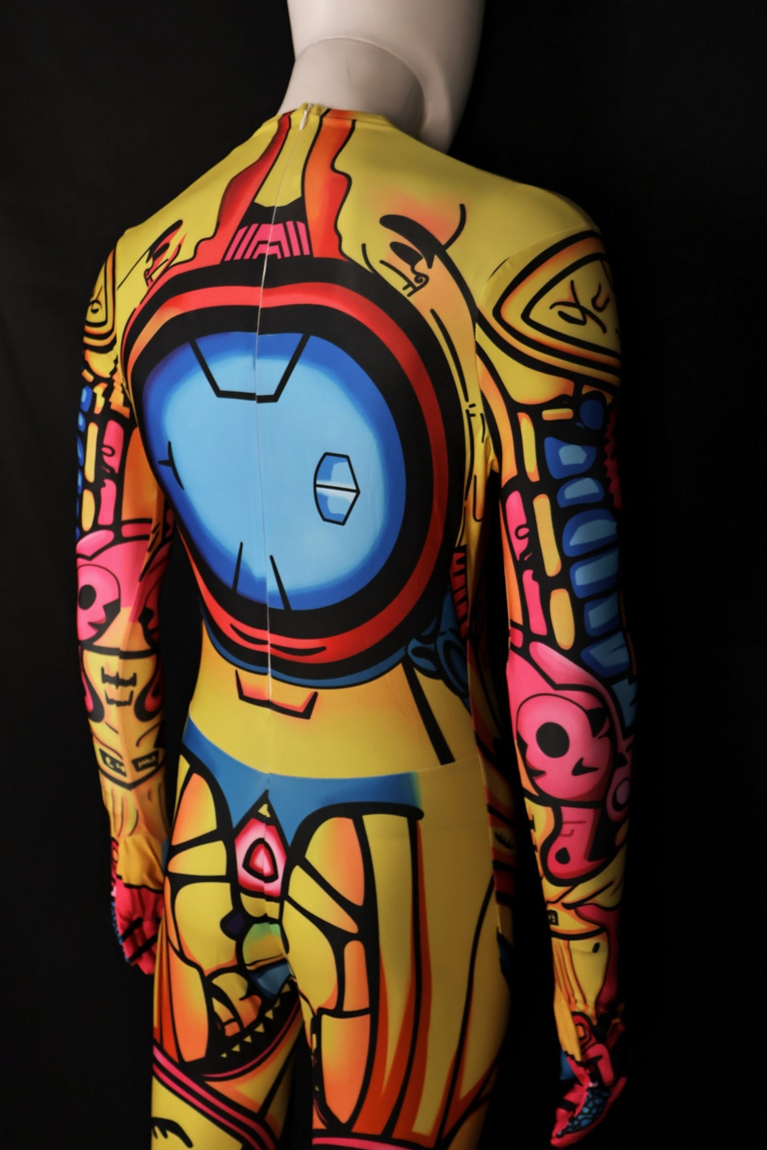 Custom Cosplay Commission Bodysuit for Retro Mecha Bot Men - Yellow Suit