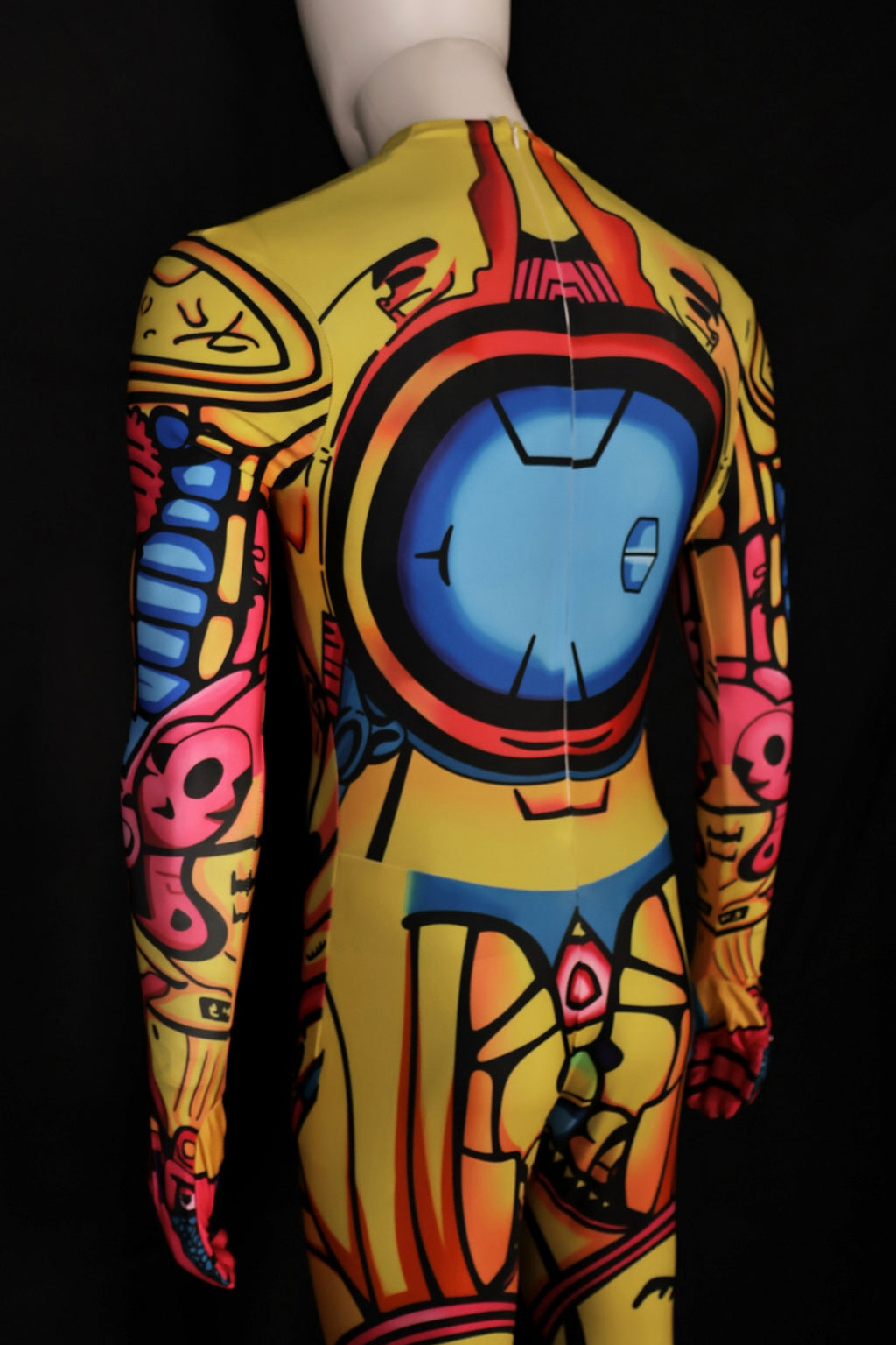 Custom Cosplay Commission Bodysuit for Retro Mecha Bot Men - Yellow Suit