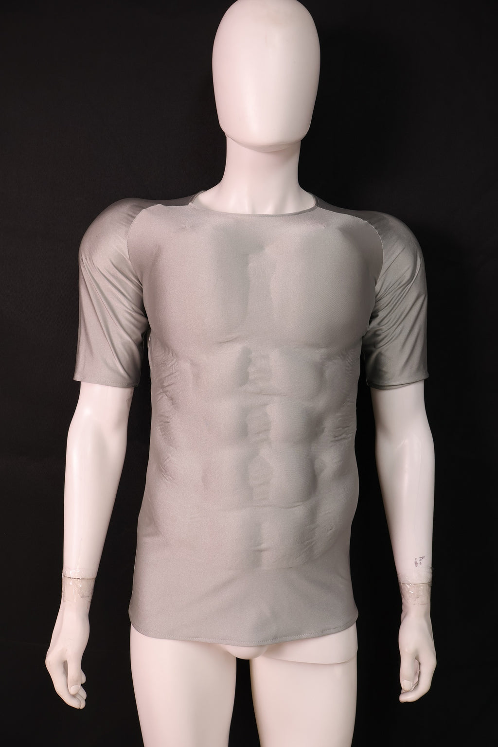 Grey Short Sleeve Muscle T-Shirt - Custom Personalized 3D Lycra Top