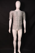 Grey Short Sleeve Muscle T-Shirt - Custom Personalized 3D Lycra Top